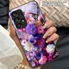 Golden Rose Blossoms For Samsung Galaxy S10 S20 Plus S21 FE S22 23 24 S25 Ultra Black Tempered Glass Phone Case Hard Shell