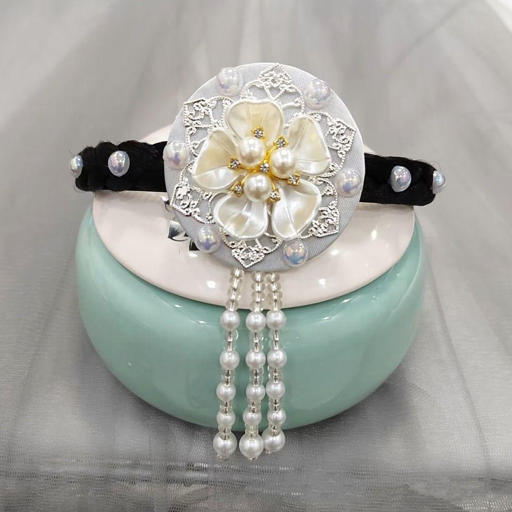 Blumen Hanbok Haarband Perlen Bühnentanz Haarreif Retro Koreanisches Stirnband Hanfu Accessoires