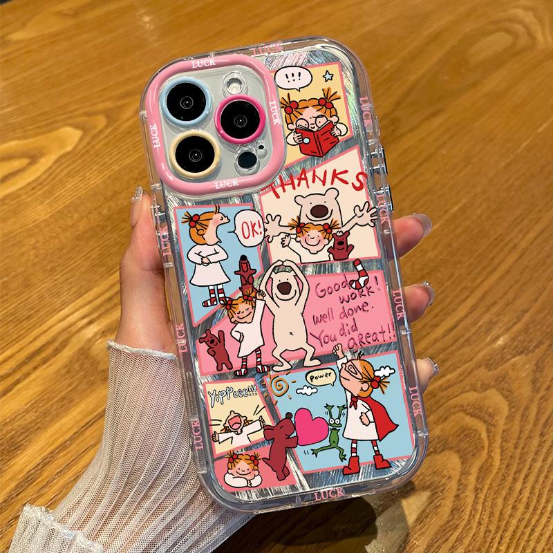 For Apple 16 Feather Cream Phone Case Cute Illustration for IPhone15promax Cartoon 14/13 Personality
