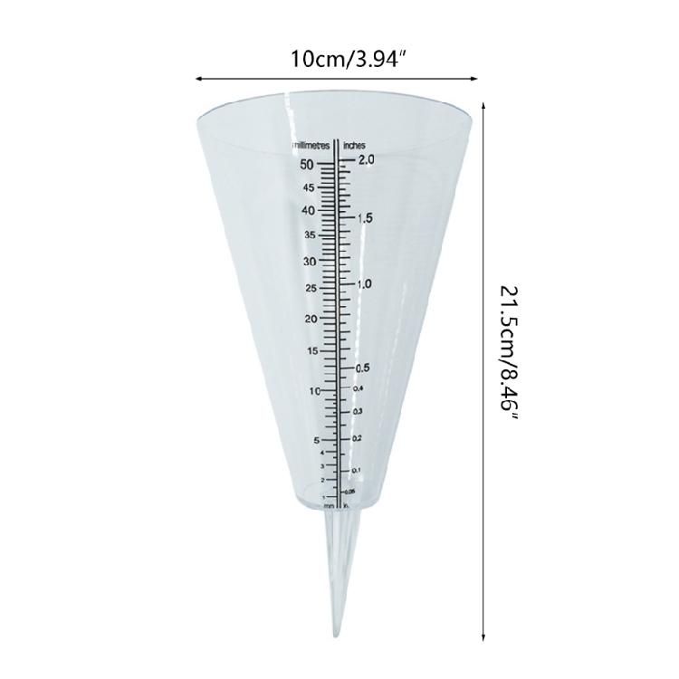 Clear Plastic Cone Rain Gauge Innovative Starter Gardening Plant Growing