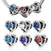 Authentic copper Blue Heart Zircon Twelve Zodiac Signs Months Flowers Charm Bead Charms Bead Charms Compatible With Bracelets Women Jewellery Diy Fine