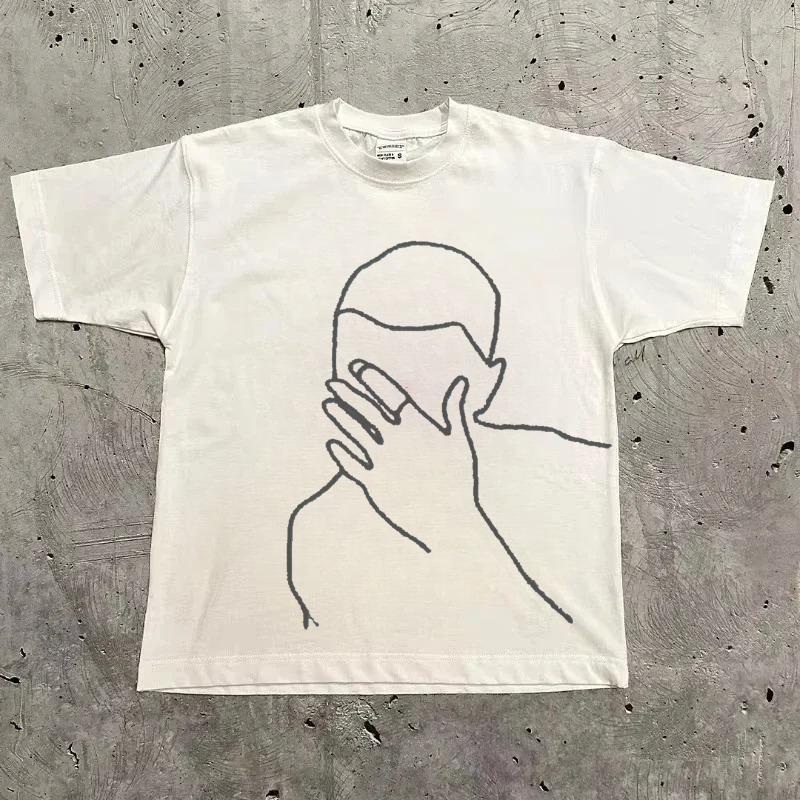 Rapper Frank Retro Graphic Tričko Pánské Hip Hop Ocean Album Oblečení Trička Y2k Unisex Blond Fashion Oversized Bavlněné tričko