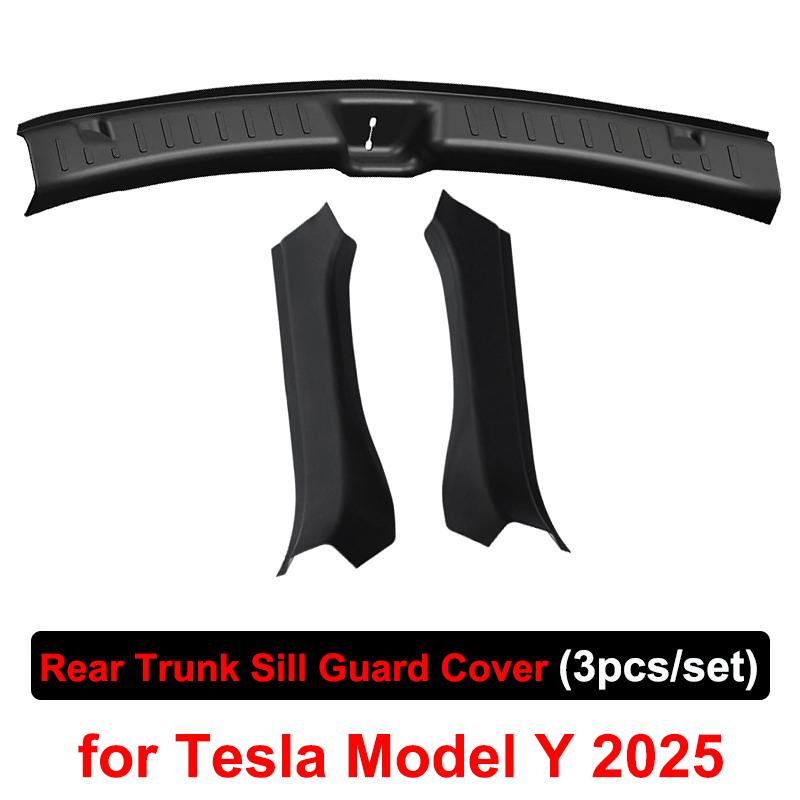 Für Tesla Model Y Juniper 2025 Kofferraum-Aufbewahrungsbox Kofferraum-Einstiegsleiste Schutzstreifen Abdeckung Schwellerschutz Schutz Zubehör