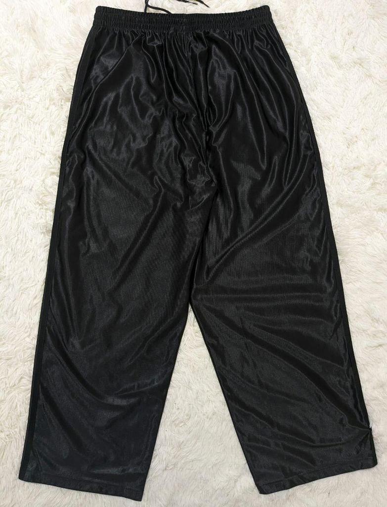 [USED] Oversized! Adidas Coated Wide Leg Track Pants in Black, Size 2XL