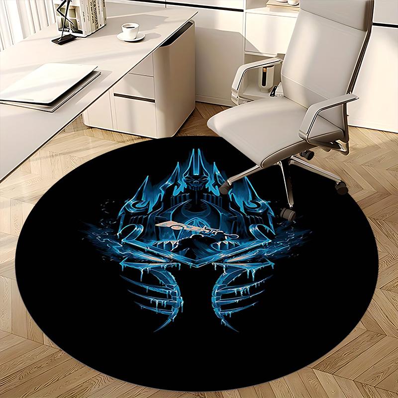 World of Warcraft,Lich King Chair mat Round Rug Office carpet, Machine Washable, Non slip, Suitable for Living Rooms, Bedrooms