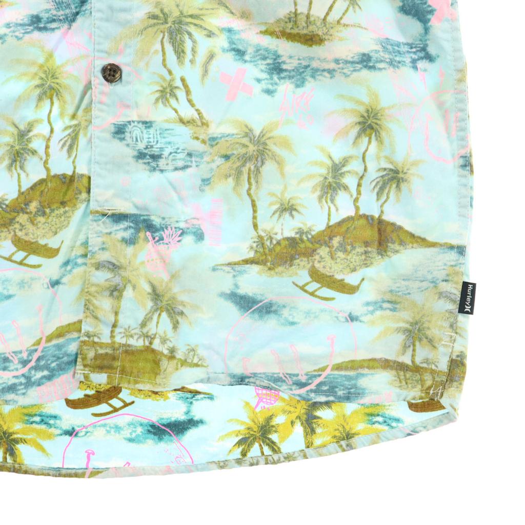 Hurley multicolor Short sleeve Cotton shirt L Light blue Men's Used