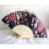 1 Peça Ventilador de Dança de Mão Estilo Chinês Padrão Personalizado Ventilador Dobrável de Bambu Ventilador de Mão para Casamento Ventilador de Flor de Bambu
