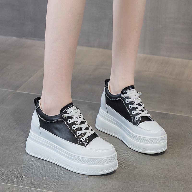 Casual little white shoes women's 2025 new daily versatile sports thick sole inner height increase little white shoes fashion trendy cool style