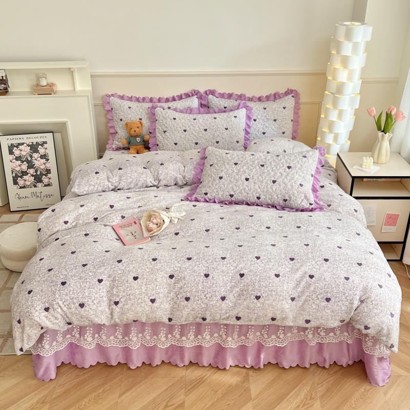 

Colorful Striped Milk Velvet Duvet Cover Soft Thick Cartoon Butterfly Bedding Comforter Cover King Letter Print 1pc Quilt Covers Queen 200X230cm 1pc