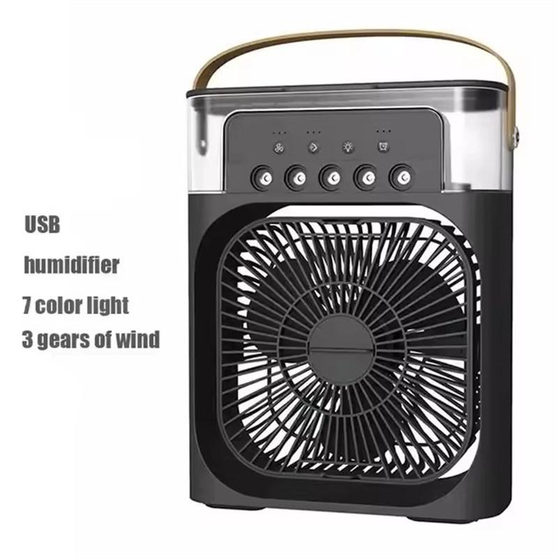Ventilator umidificator portabil Aparate de aer conditionat Ventilator electric USB Lumina de noapte LED Apa Ceata Distracție Răcitor de aer 3 în 1 Umidificare pentru casă
