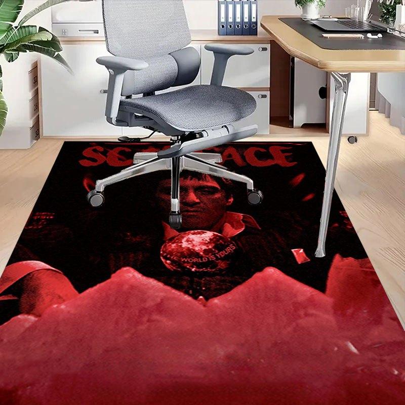 1ks Scarface Kancelářský Koberec Podložka pod Židli Měkká, Pohodlná, Pro Všechna Roční Období, Perfektní pro Domov, Ložnici nebo Kancelářský Dekor, Perfektní Dárek pro