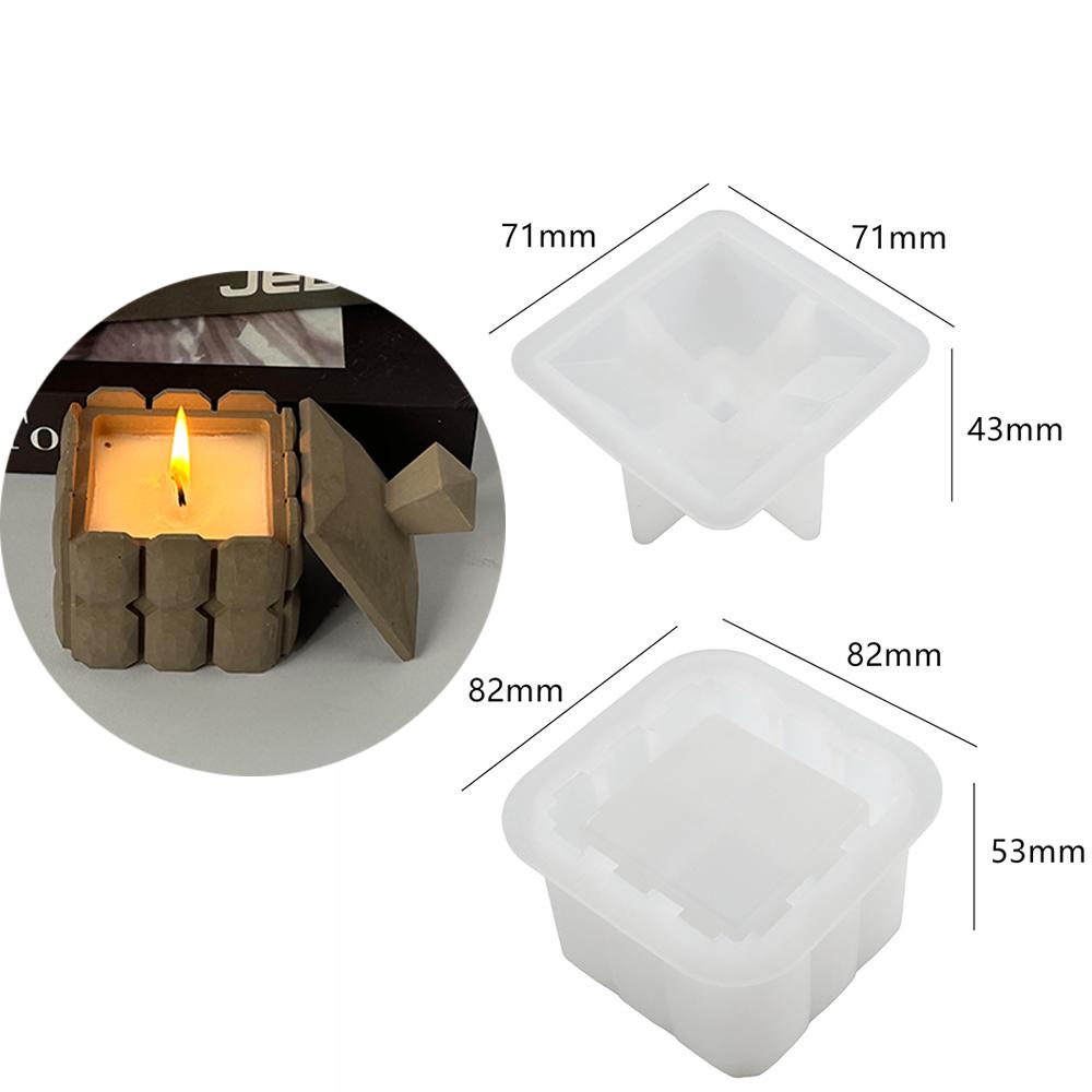 

Square Gem Storage Box Silicone Mold DIY Handmade Scented Candle Jar Making Plaster Cement Mould Epoxy Resin Handicraft Molds
