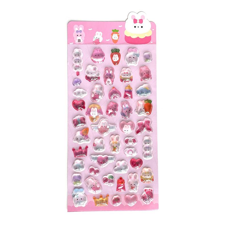 Cartoon 3D Relief Diamond Gemstone Stickers Kawaii Diy Mobile Phone Decoration Stickers Creative Puffy Pvc Stickers Gifts