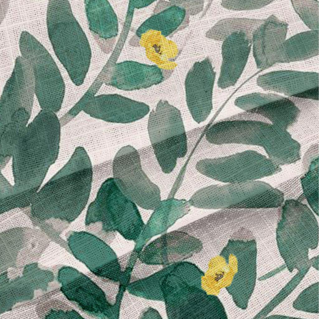 Women's Loose Floral Print Stand Collar Long Sleeve Cotton And Linen Top