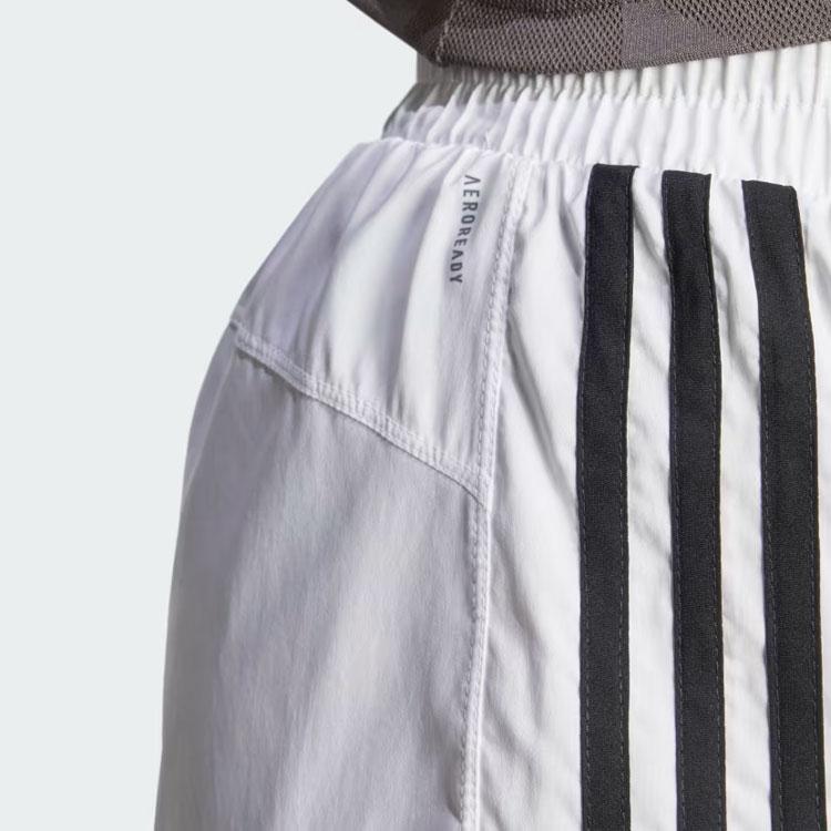 adidas Pacer Training 3-Stripes Woven High-Rise Shorts Women Shorts White IS2171
