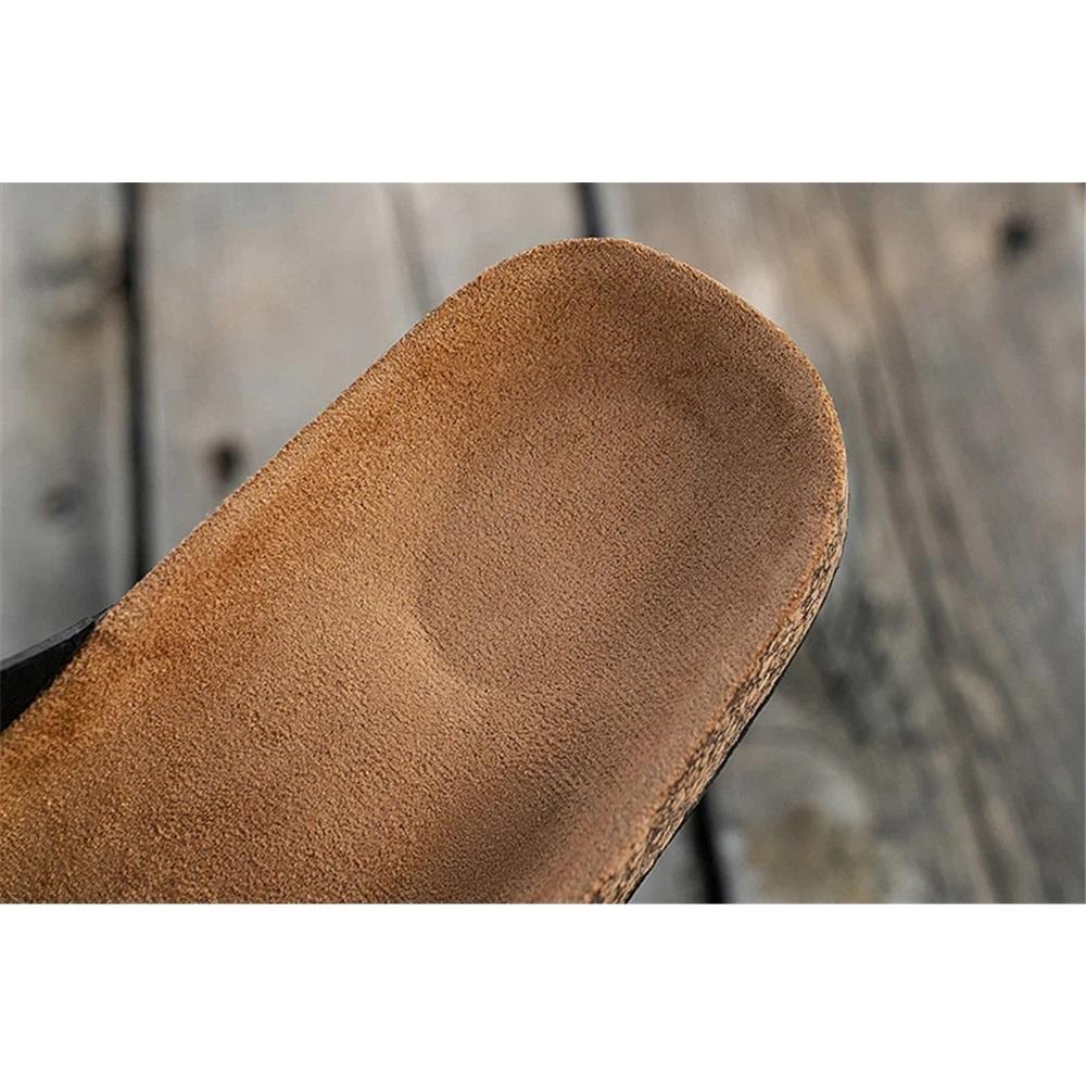 Daily Wear Flat Cork Slippers Double Buckle Open Toe Beach Sandals