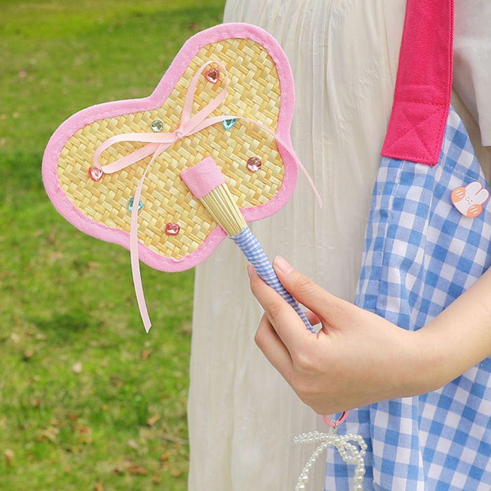 Handmade Banana Fan Cute Decorative Craft Fan Hand Cranked Pu Fan  Girl