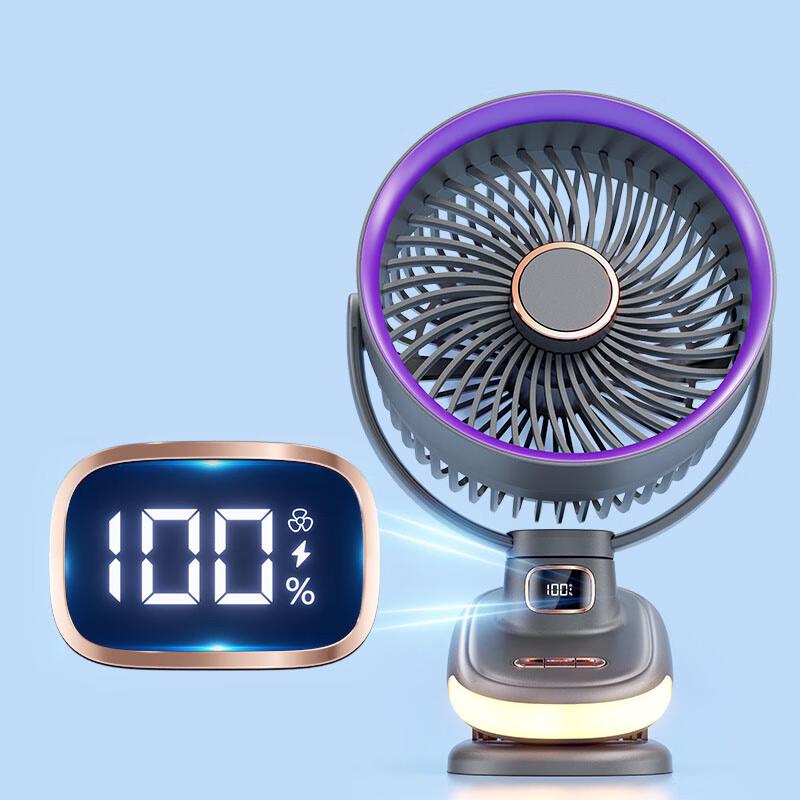 Delin Youpin Portable 3-in-1 Clip-On Fan with Night Light & Timer
