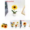 Plush Twisted Rod Sunflower Potted For Home And Outdoor Use