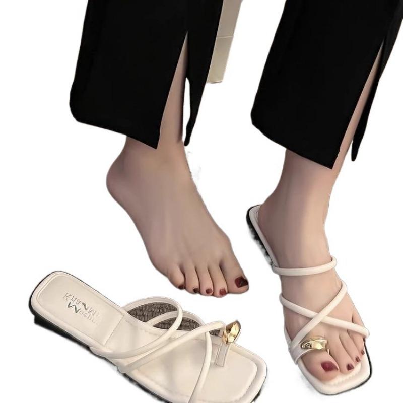 Fashion versatile sandals women's summer new cover toes low heels beach wear sandals women's models