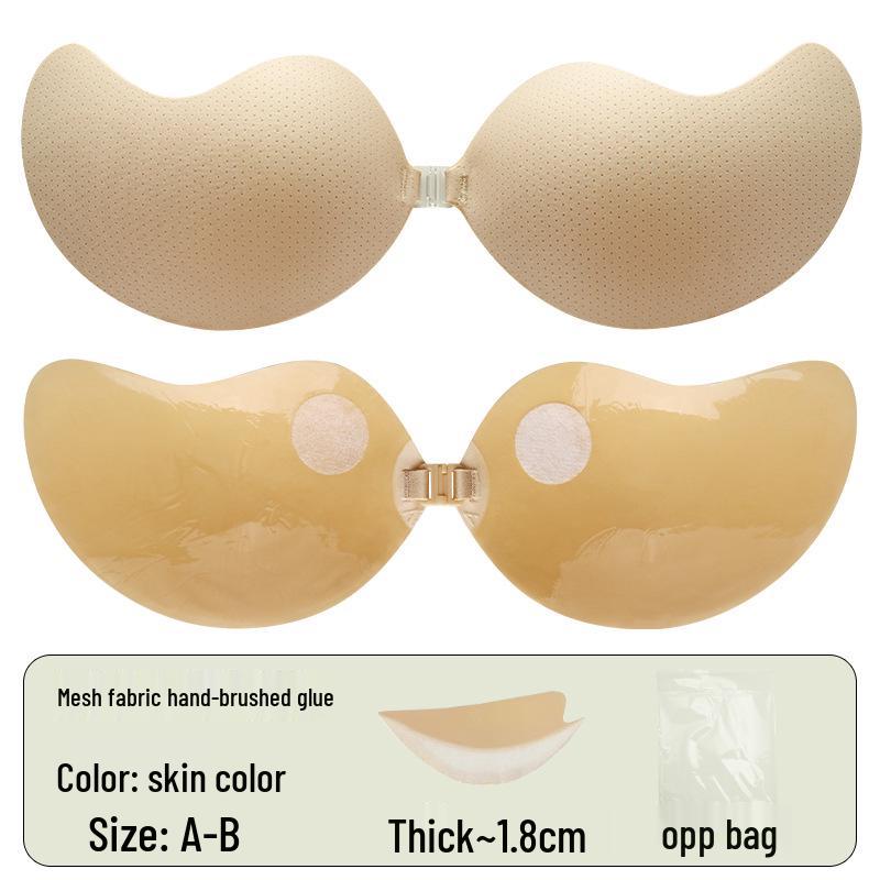 In Stock Seamless Push-Up Strapless Bra with Breathable Anti-Spillage Design and Mango Nipple Covers for Wedding Dresses