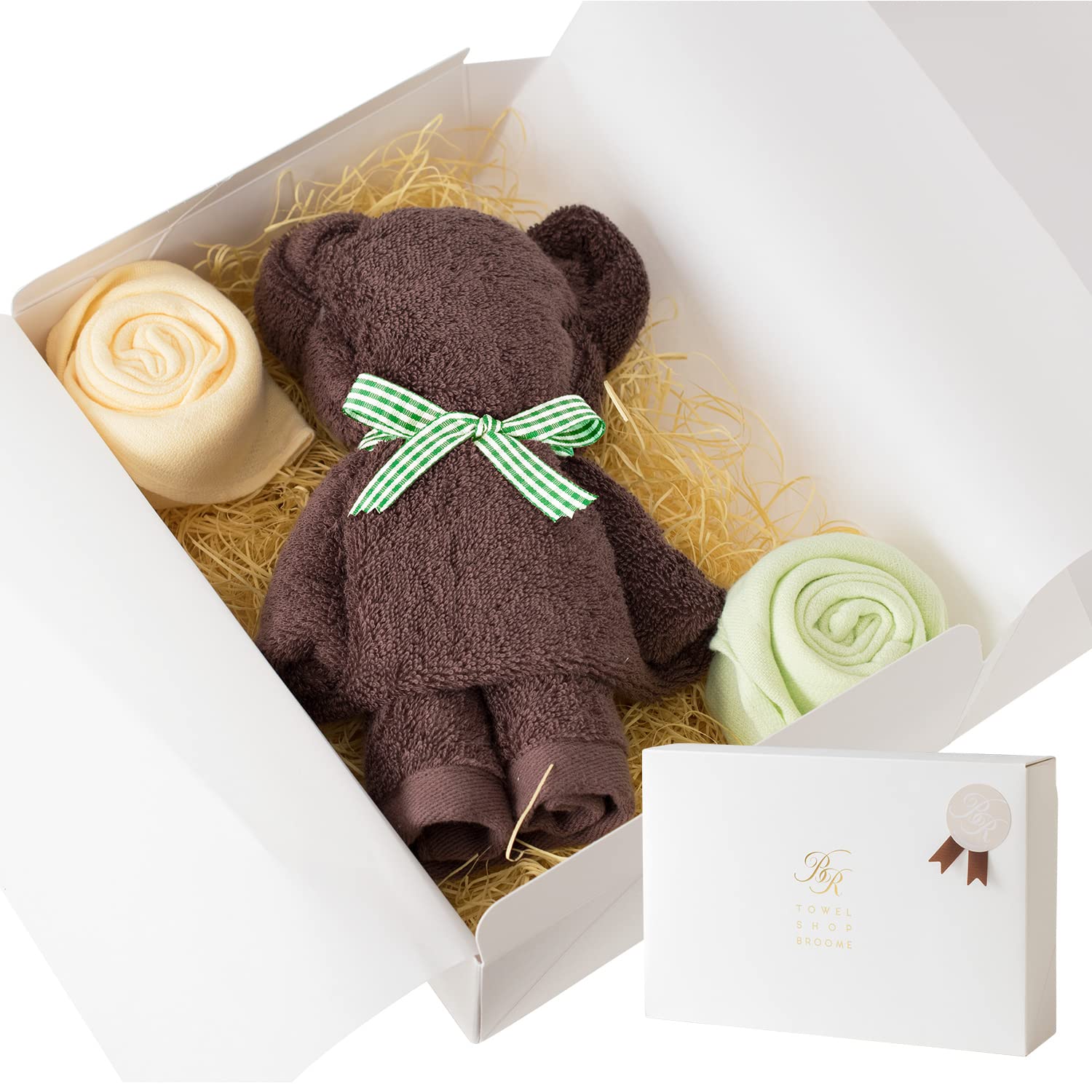 

Bloom Imabari Towel Bear Towel Gift, Bear & Flower Design, Cute Towel Gift, Present Box, Made in Japan (Brown)