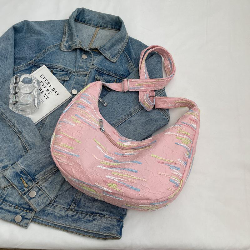 Casual Versatile Niche Bag Women's 2025 New Summer Messenger Bag Nylon Cloth Shoulder Dumpling Bag
