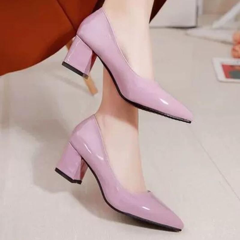Fashion 2025  High Heel Shoes Pointed Shallow Patent Leather High Heels Fashion Elegant Shoes Women Thin Heel Platform Work Shoes Pumps
