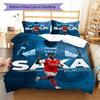 Bukayo Saka player Bedding Quilt Set Quilt Cover Pillowcase Home Decoration Birthday Gift (1 * duvet cover + 2 * pillowcase, without core)