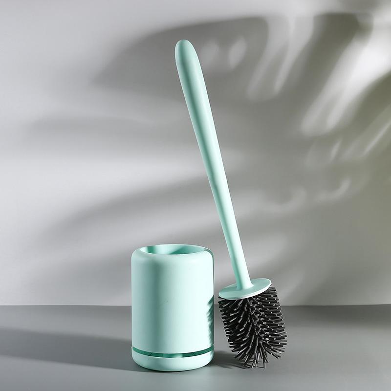 Silicone Toilet Brush Wall Mounted Breathable Holder Soft Bristle Odor Free Bathroom Toilet Cleaning Supply