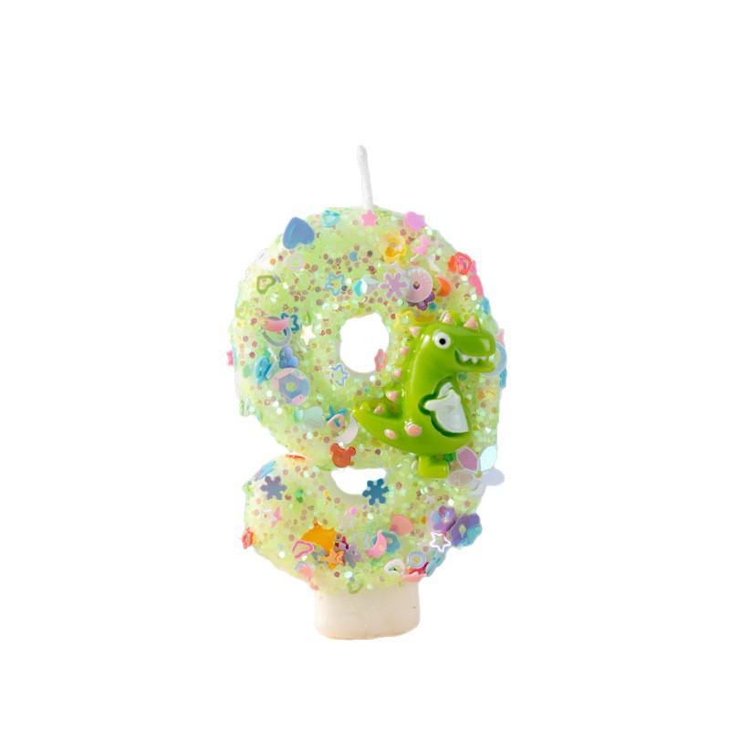 Digital Birthday Candle Cake Party Decoration First Birthday Creative Dinosaur Decoration