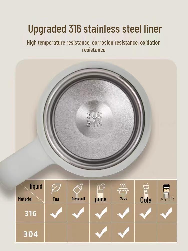 316 Stainless Steel Office Thermos Mug with Handle for Tea Separation, Suitable for Men and Women