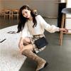 Inverno Imitare Visone Lana Infeltrimento Femminile O-Collo Manica Lunga A Soffio Elastico Casual Maglione Delle Donne Ha Lavorato A Maglia Magliette E Camicette Pullover Solido