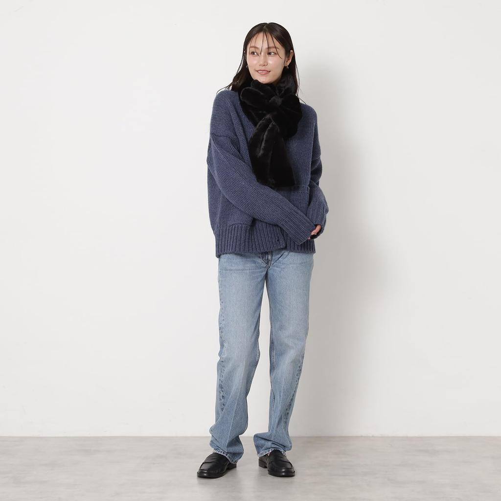 Paul Joe Moonbat ACCESSOIRES Joe Faux Fur Big Ribbon Scarf with Gift Black & (Paul & Accessories) Web-Exclusive Bag, 50079,