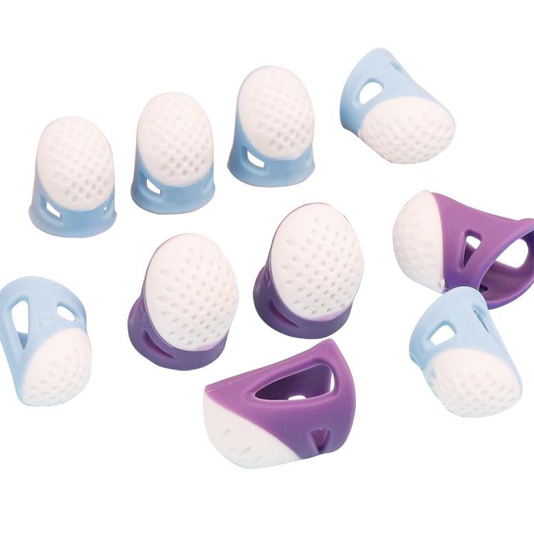 5PCS Silicone Thimbles Anti-stick Finger Cover Household Sewing Finger Protector Multifunctional Finger Sleeve Craft Sewing Tool