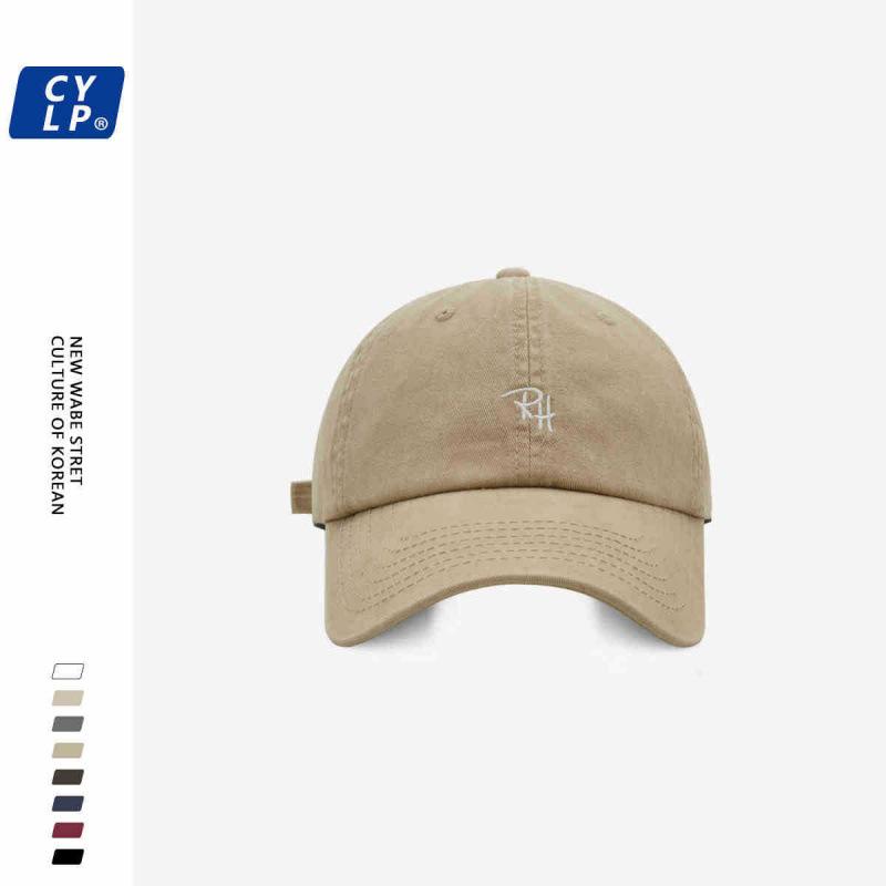 Hat men's and women's street tide brand letter embroidery baseball cap summer couple simple and versatile cap showing small face