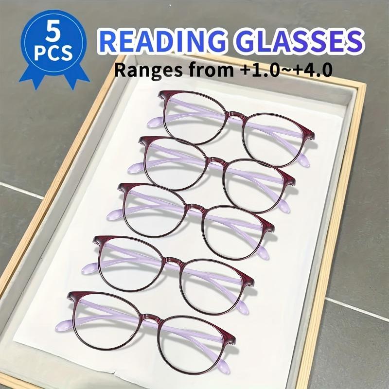 

5 Pairs of Popular Women s Anti Blue Light Computer Reading Glasses Women s Reading Glasses with Presbyopia 1.0