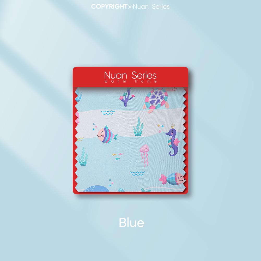 

1 шт. серия Nuan 70-80% затемняющие шторы с рисунком животных, нарисованные вручную, для детской спальни, гостиной, домашнего декора W100cm x L130cm синий