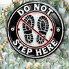Vintage Do Not Walk Here Metal Sign Outdoor Garden Garage Warning Plaque Footprint Decor