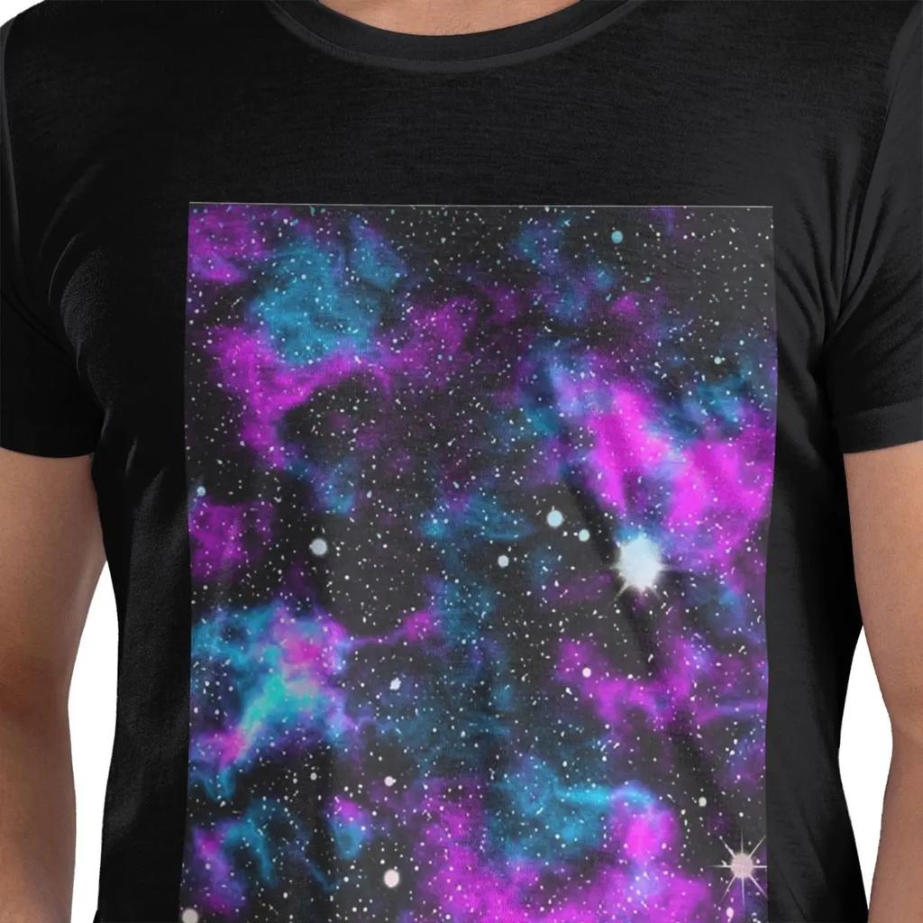 100 Cotton Purple And Blue Galaxy Tshirt Unisexs Fashion Oversized T Shirt Unisex Crew Neck Summer Shirts Tops S6xl