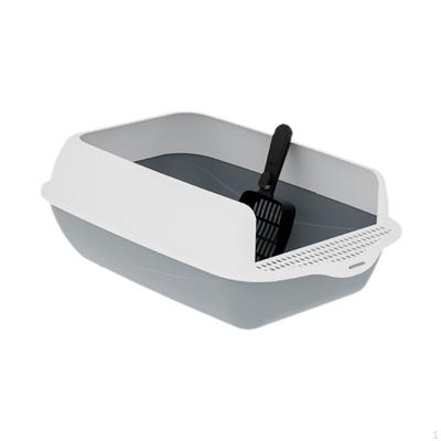 Cat Litter Box Kitten Open Potty Pan Portable Cleaning Basin Toilet Semi Enclosed for