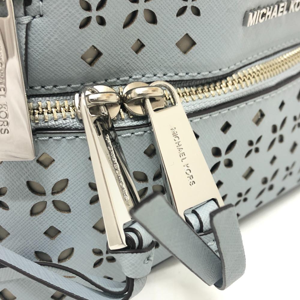 Michael Kors Flower punching Backpack Bag PVC blue/SilverHardware
