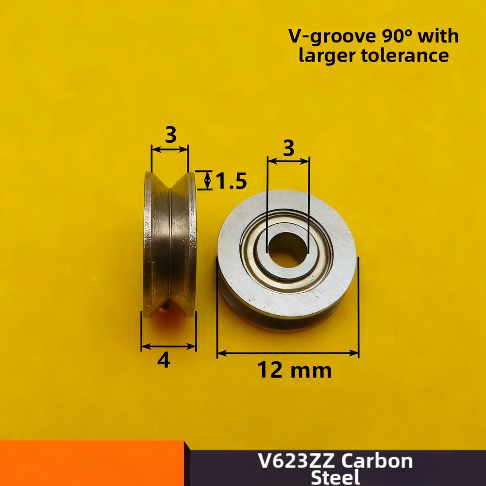 10PCS V623ZZ Sliding Rollers Bearing Groove Round Bottom Track Pulley Bearing for Carbon Steel Equipment Parts