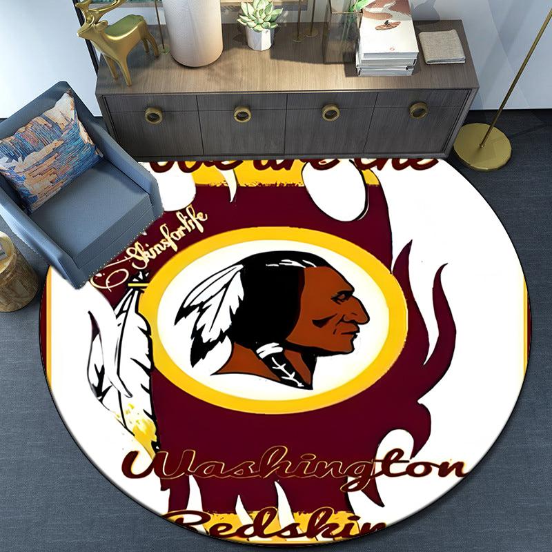 Redskins Football Club Design Round Rug for Livingroom,Bedroom, Palyroom, Chair Rug, Area rug, Circle Carpet, Large Size Fan Christmas gift