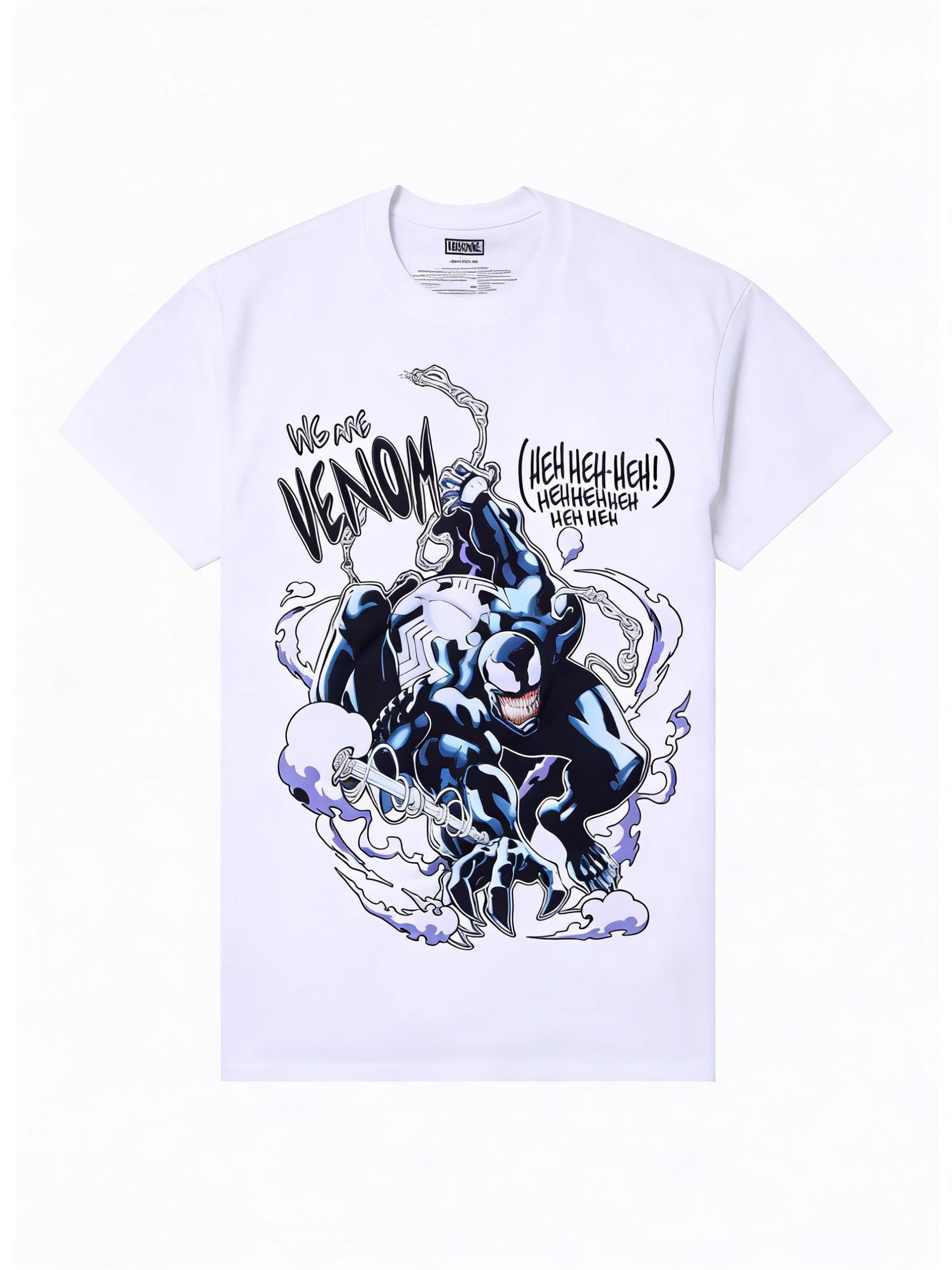 Marvel 2026 New Marvel Venom We Are Venom Graphics High Quality Unisexs and Womens Short Sleeve Plus Size Casual TShirts L