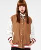 Peace Maker Teeth Varsity Wool Jacket (Beige)