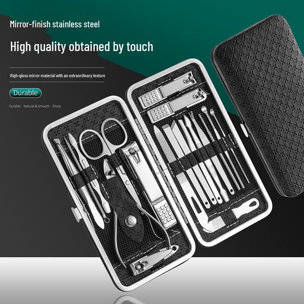 19-Piece Slant-Edge Nail Clipper & Ear Pick Manicure Set