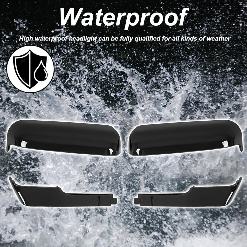 Rückspiegelabdeckung Kappe Passend für 2020-2024 Chevy Silverado GMC Sierra 2500HD 3500HD Außenspiegelabdeckungen Dekorative Zierleisten (Schwarz)