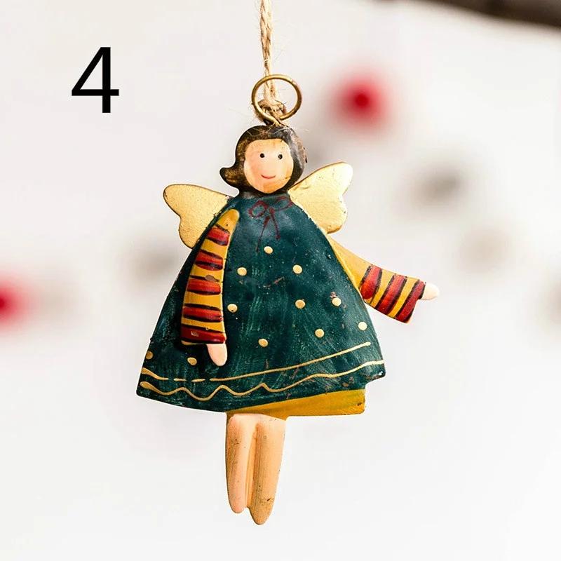 Party Decorations Gift Christmas Pendant Xmas Tree Doll Hanging Metal Ornaments DIY Christmas Day Santa Angel Claus