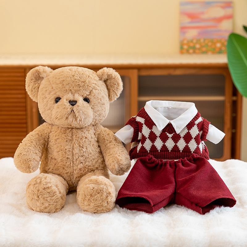 Student Couple Bear Plush Toy Wedding Room Press Doll Confession Bear Ornament Qixi Festival Gift